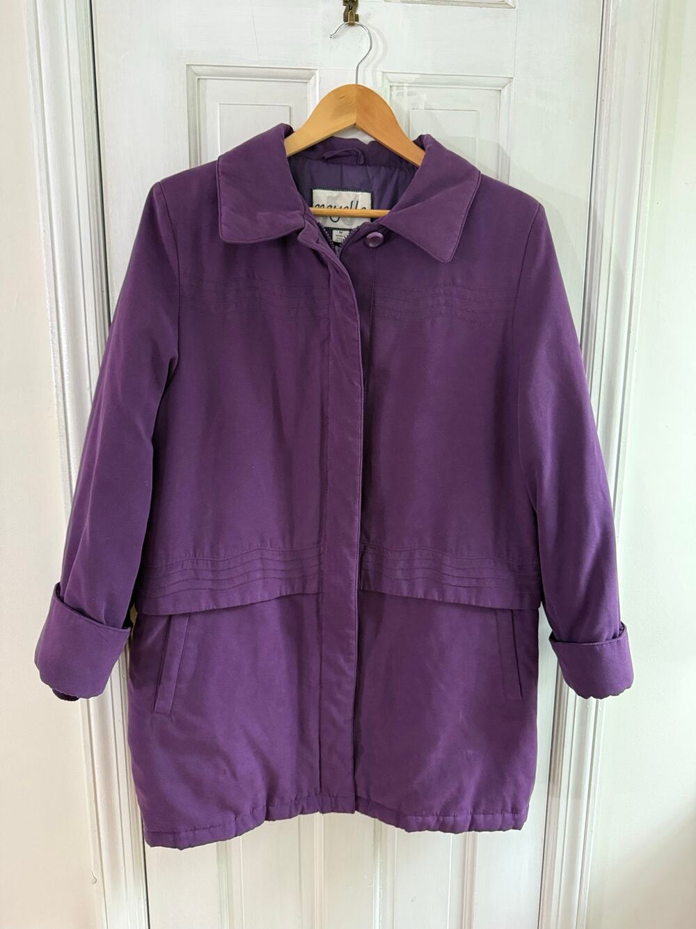 Vintage Neyelle Purple Parka Coat Womens Medium Thermolite Insulated Jacket Y2K